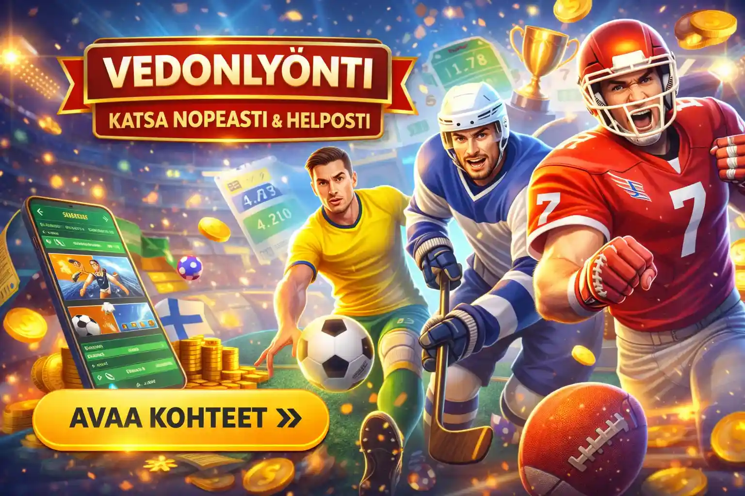 Vedonlyönti banneri jalkapallon jääkiekon ja amerikkalaisen jalkapallon kanssa